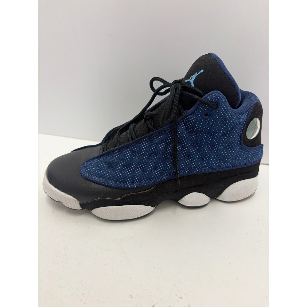 Jordan 13 Retro Brave Blue Navy Black White Kids Shoes 884129-400 Size 6Y - Picture 3 of 9